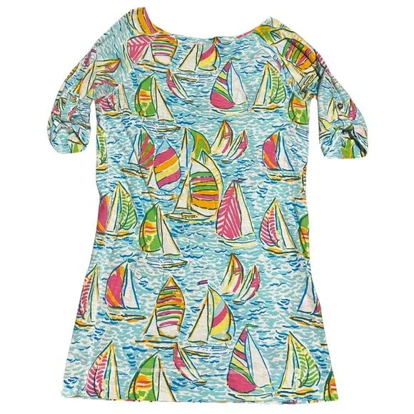 Lilly Pulitzer Colorful Sailboat Print U Gotta Regatta Dress Size Small - Picture 7 of 9